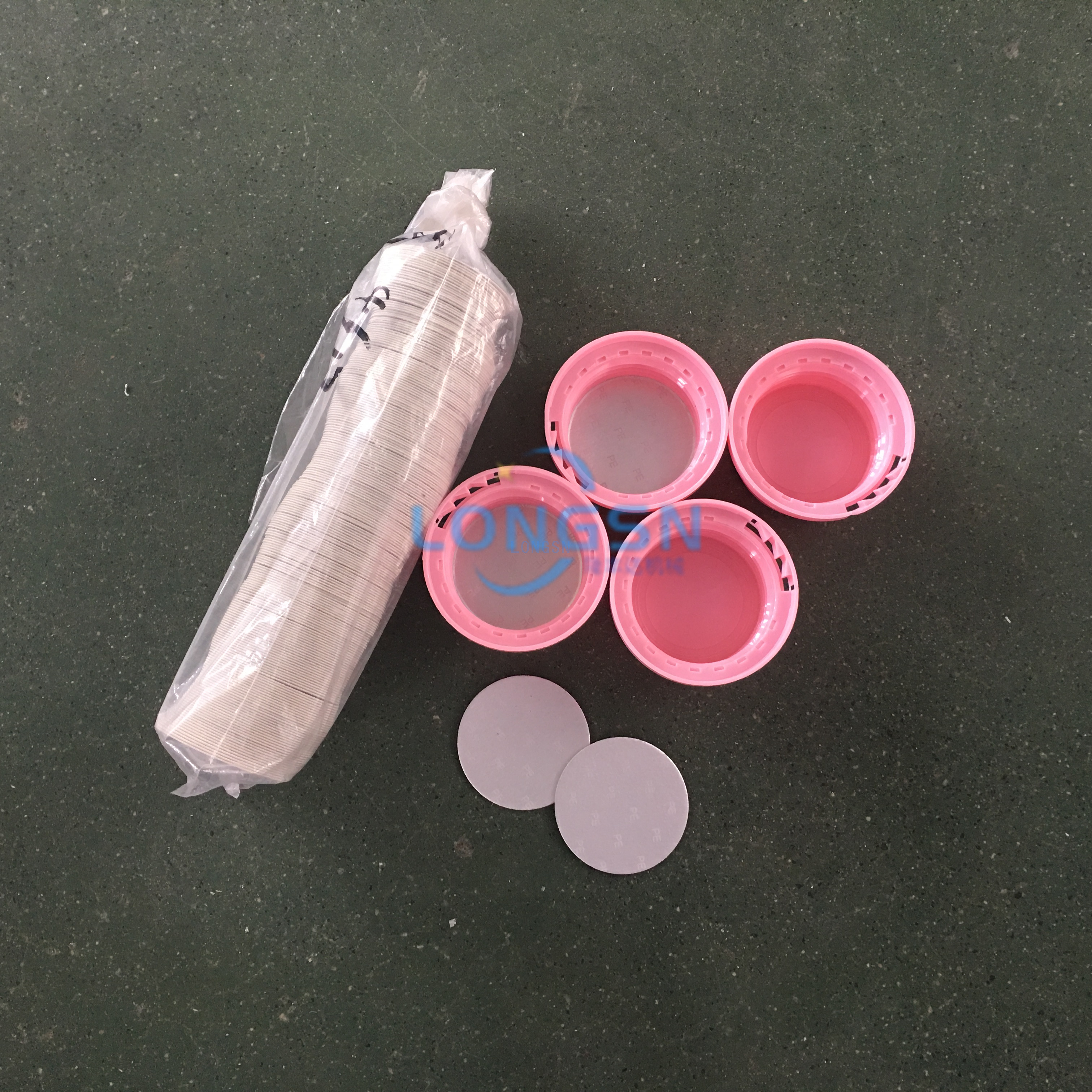 Automata műanyag palack kupak/fedél bélés bélés behelyező gép